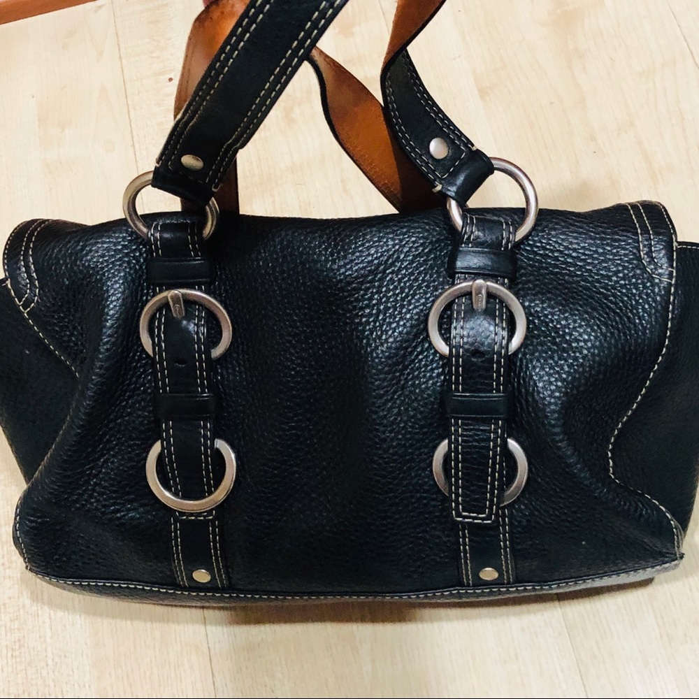 Coach Soho Vintage Y2K Pebbled Leather Buckle Flap Satchel Handbag Black 10184 E - Picture 4 of 4